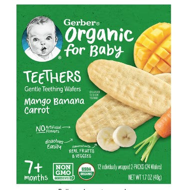 Low Cost PH | Gerbers Teethers Snacks for Baby, Gentle Teething Wafers, 7+ months, 12 Packs