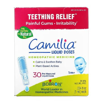Lowcost PH | Boiron, Camilia, Teething Relief, 1 Month + , 30 Doses, 0.034 fl oz (1 ml) Each