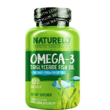 LowCostPh | NATURELO, Omega-3 Triglyceride Fish Oil, 1,100 mg, 60 Softgels | 120 Softgels