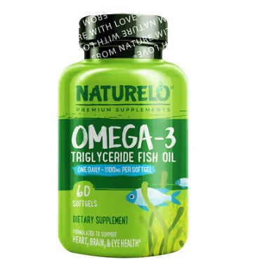 LowCostPh | NATURELO, Omega-3 Triglyceride Fish Oil, 1,100 mg, 60 Softgels | 120 Softgels