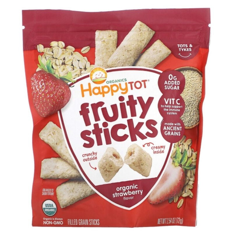 LowCostPH | Happy Tot, Fruity Sticks, Organic Banana & Mango, Organic Strawberry 2.54 oz