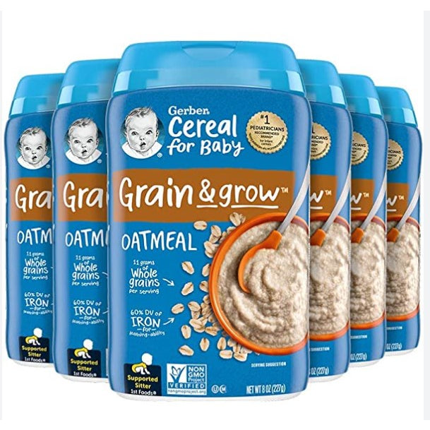 Low Cost PH | Gerber Cereal for Baby, Grain & Grow, 1st & 2nd Foods, Oatmeal, Banana, Strawberry