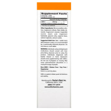 LowCostPh | Doctor's Best, SAMe (Disulfate Tosylate), 200 / 400 mg, 60 Enteric Coated Tablets