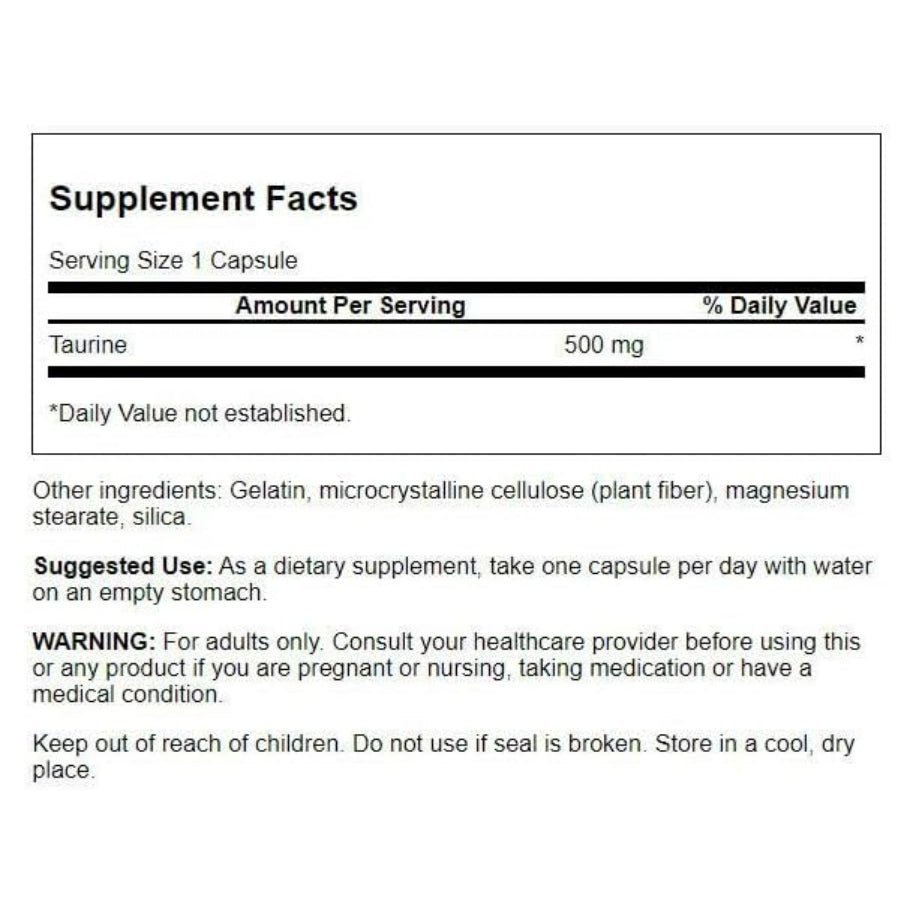 USAOnhand| Swanson, Taurine, 500 mg, 100 Capsules