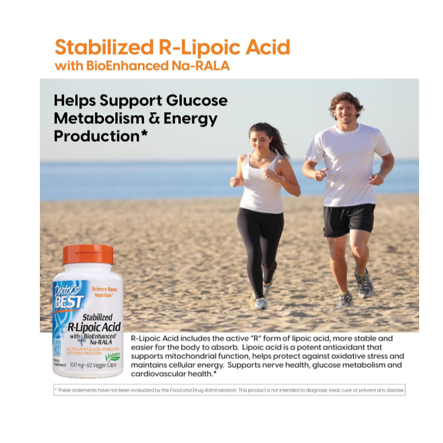 LowCostPH| Doctor's Best Stabilized R-Lipoic Acid with BioEnhanced Na-RALA, Helps Support Glucose 60