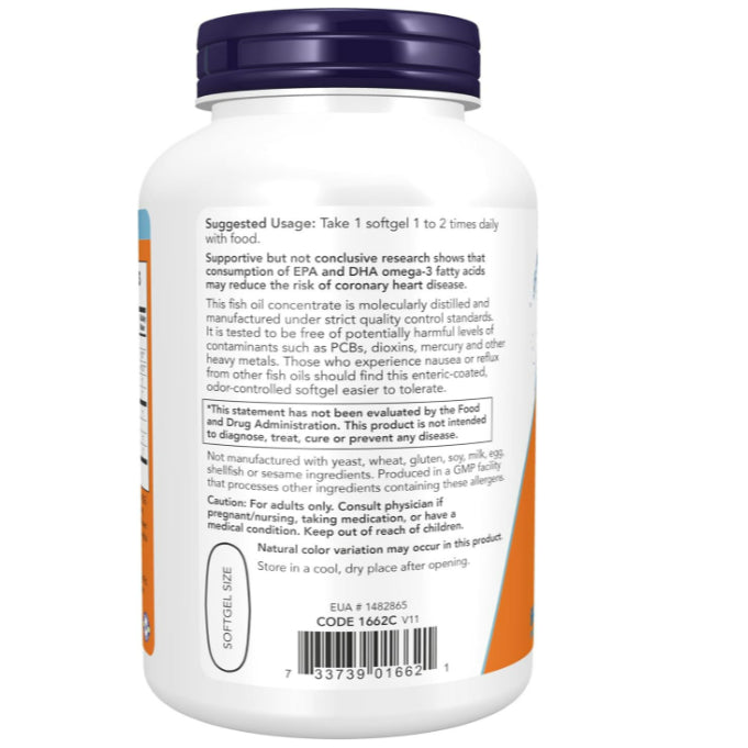 LowCostPH | Now Foods Omega-3, 180 EPA / 120 DHA, 500 Softgels Cardiovascular Support.