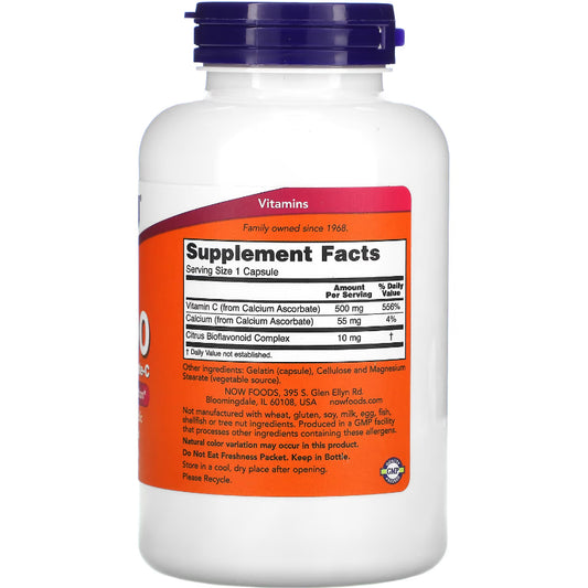 LowCostPh | NOW Foods, C-1000, C-500 with RoseHips | C-500, Calcium Ascorbate-C, 250 Capsules