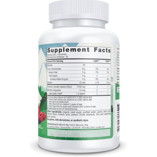 LowCostPh | Nordic Naturals, Probiotic Gummies Kids, Merry Berry Punch, 60 Gummies