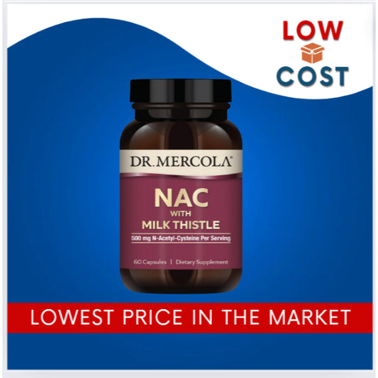 LowCostPH| Dr. Mercola, NAC with Milk Thistle, 500 mg, 60 Capsules