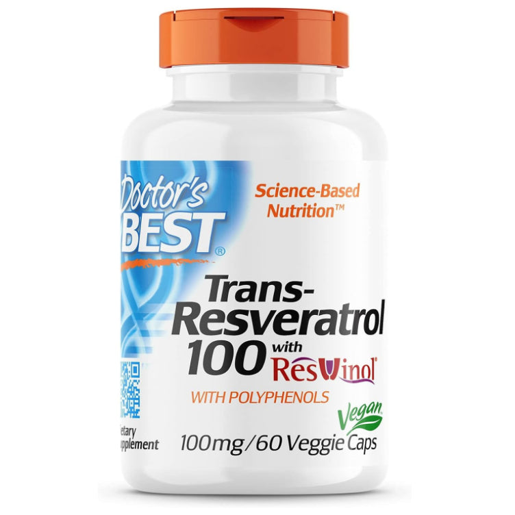 LowCost| Doctor's Best, Trans-Resveratrol with Resvinol, non-gmo, vegan, Gluten Free, 100mg|200mg