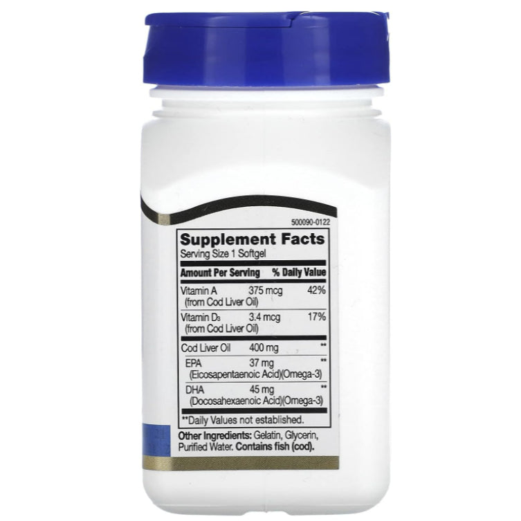 LowCostPH| 21st Century, Norwegian Cod Liver Oil, 400 mg, 110 Softgels