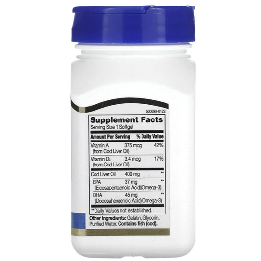 LowCostPH| 21st Century, Norwegian Cod Liver Oil, 400 mg, 110 Softgels