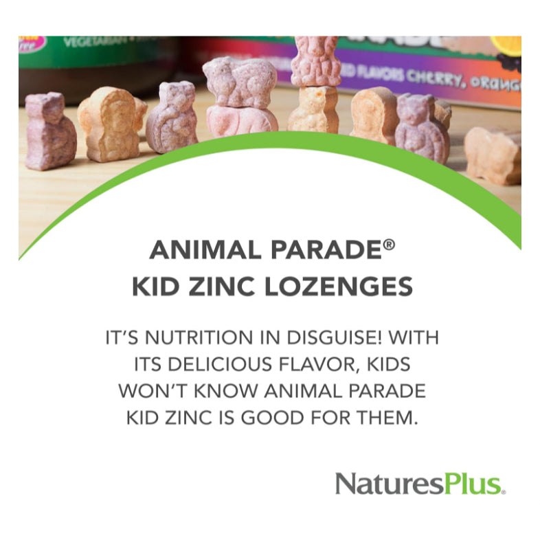 LowCostPh | NaturesPlus Animal Parade KidZinc, Tangerine Flavor - 90 Animal-Shaped Lozenges - Organi