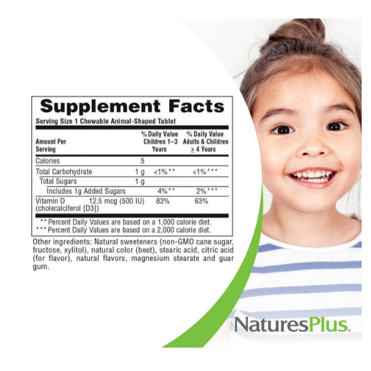 LowCost PH| NaturesPlus, Animal Parade, Vitamin D3, Black Cherry, 500 IU, 90 Animal-Shaped Tablets