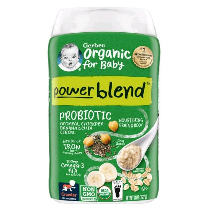 LowCostPH | Gerber, Organic for Baby, Grain & Grow, 1st & 2nd Foods, Oatmeal Banana Cereal, 227g