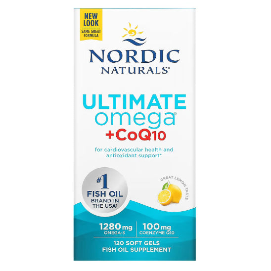 Lowcostph | Nordic Naturals, Ultimate Omega, Lemon, 1,280 mg, Fish Gelatin | Ultimate Omega + CoQ10,