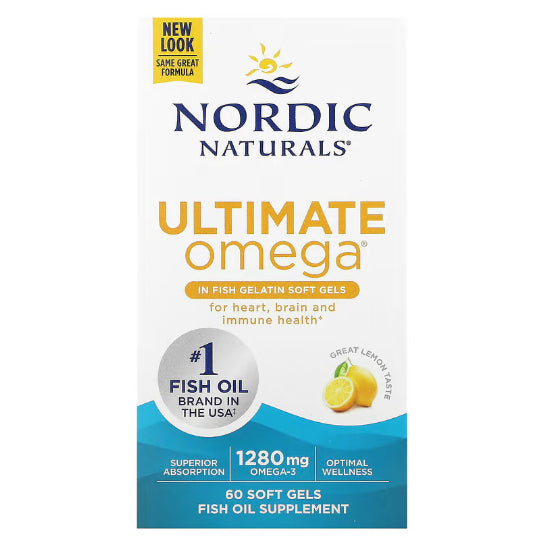 Lowcostph | Nordic Naturals, Ultimate Omega, Lemon, 1,280 mg, Fish Gelatin | Ultimate Omega + CoQ10,