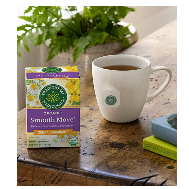 USAOnhand| Traditional Medicinals, Organic Smooth Move, Senna Chamomile, Caffeine Free, 16 Wrapped T
