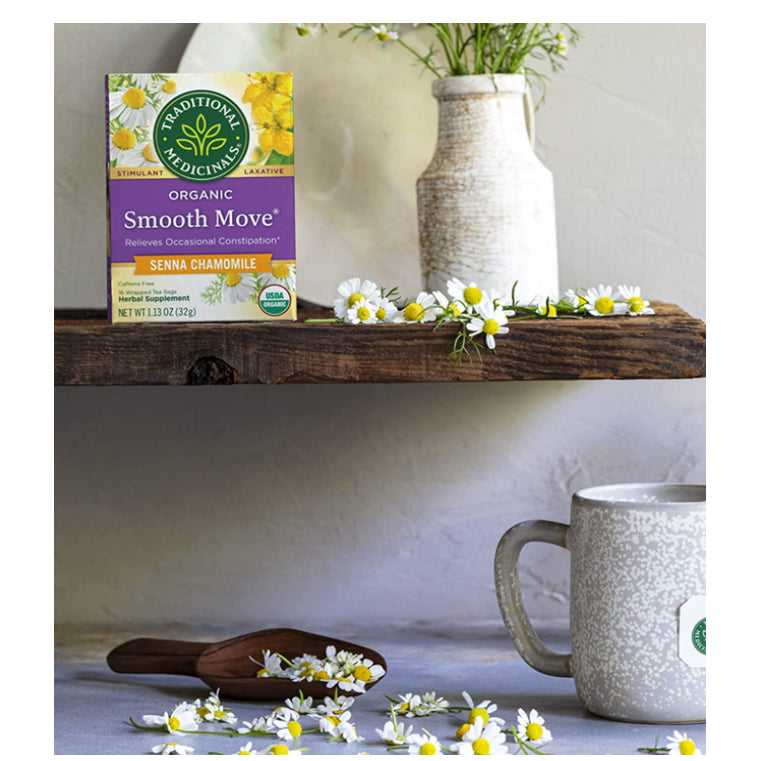 USAOnhand| Traditional Medicinals, Organic Smooth Move, Senna Chamomile, Caffeine Free, 16 Wrapped T