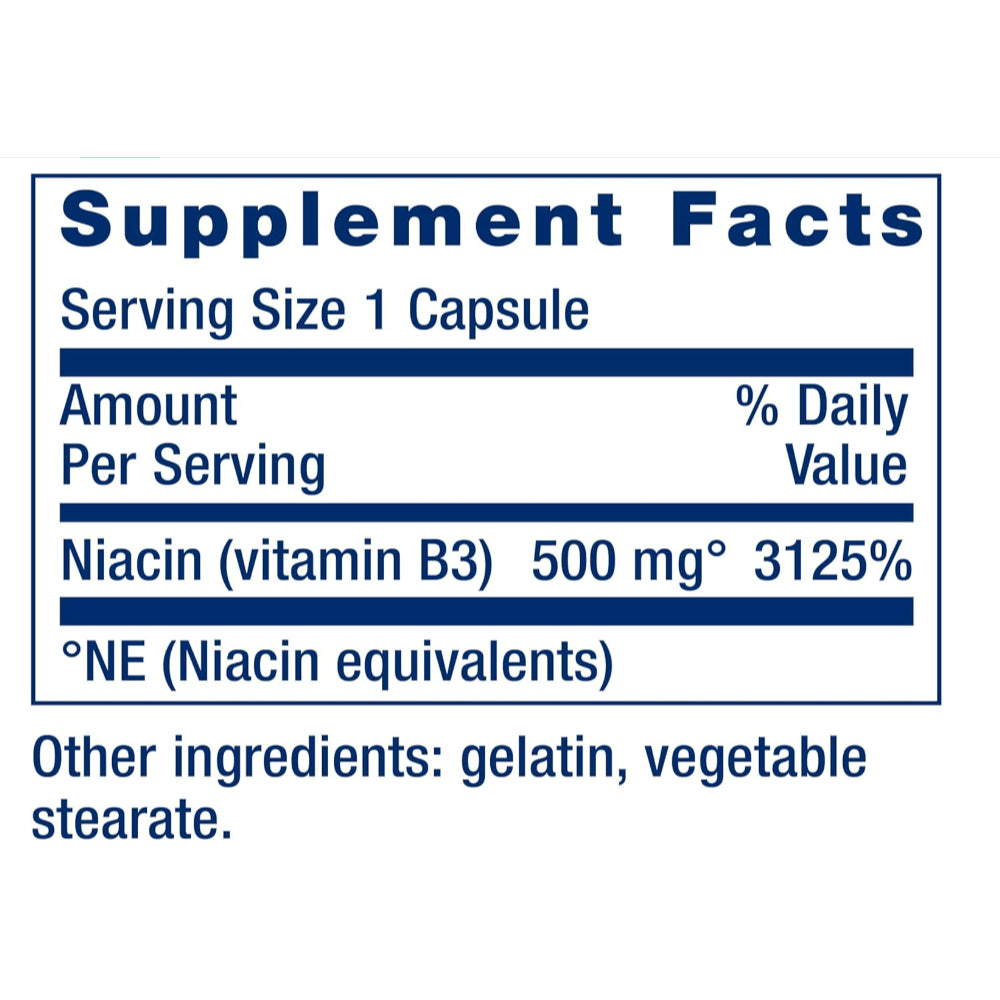 LowCostPH | Life Extension, Vitamin B3 Niacin, 500 mg, 100 Capsules