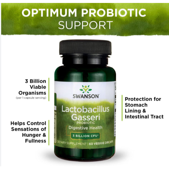 SwansonPh | Swanson Lactobacillus Gasseri, 3 Billion, Rhamnosus With FOS, 5 Billion Digestive Health