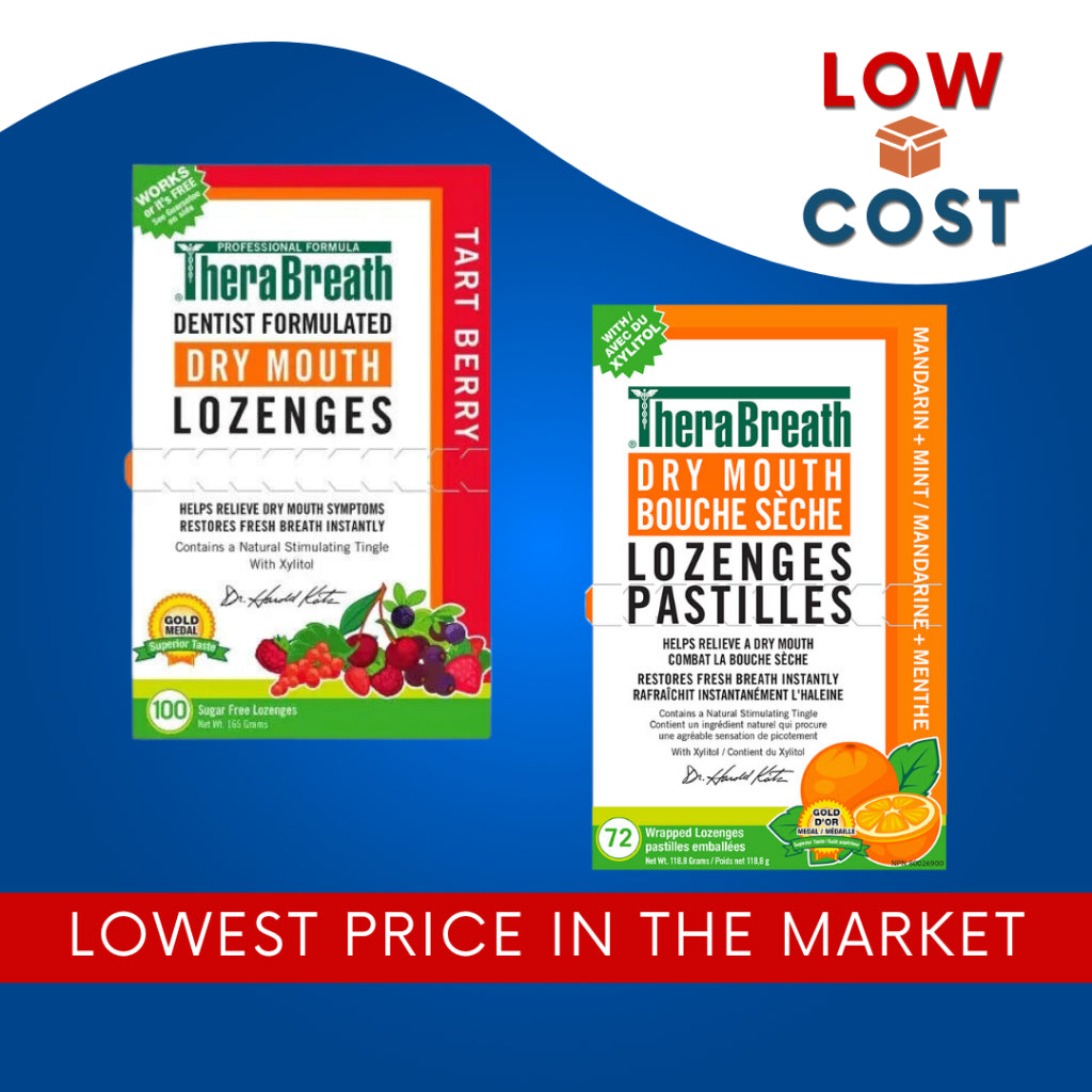 LowCostPh | TheraBreath, Dry Mouth Lozenges, Sugar Free, Tart Berry, Mandarin (Sold per Lozenges)