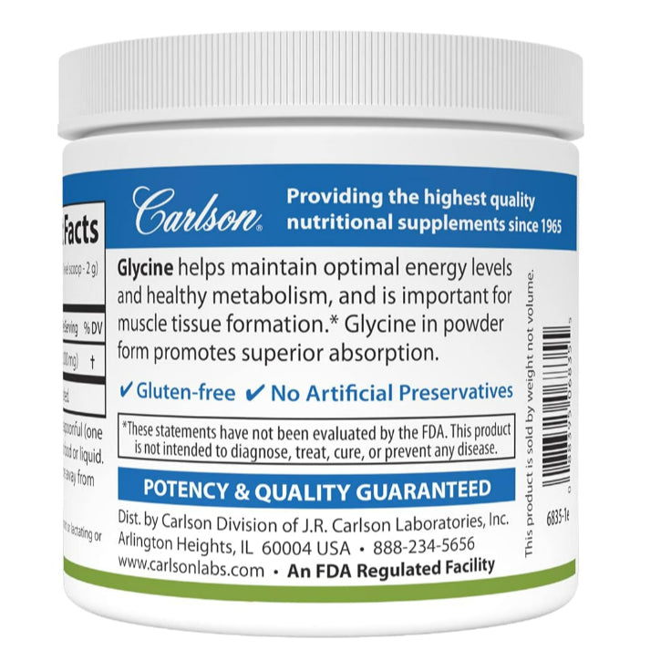 LowCostPH| Carlson - Glycine Powder, 2000 mg Glycine, Amino Acid Powder, Energy Production, Muscle