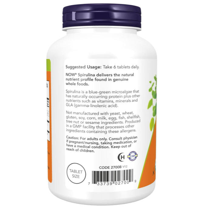 LowCostPH | Now Foods Certified Organic, Spirulina, 1,000 mg, 120 Tablets Whole Food Supplements.