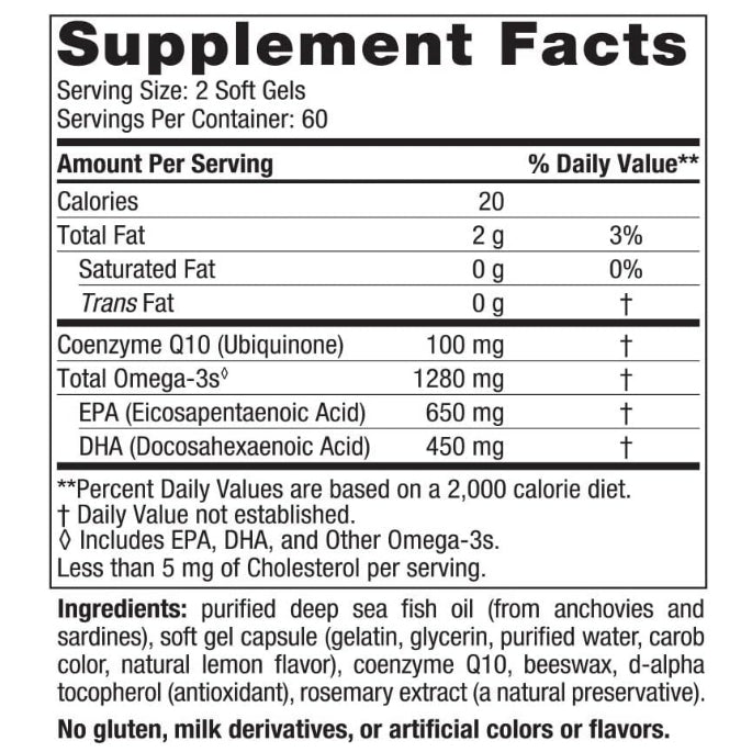 Lowcostph | Nordic Naturals, Ultimate Omega, Lemon, 1,280 mg, Fish Gelatin | Ultimate Omega + CoQ10,