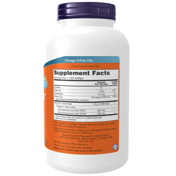 LowCOstPH| NOW Foods, Ultra Omega 3-D, 600 EPA / 300 DHA, 180 Fish Softgels