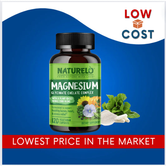 LowCostPh | NATURELO, Magnesium Glycinate Chelate Complex, 120 Vegetarian Capsules