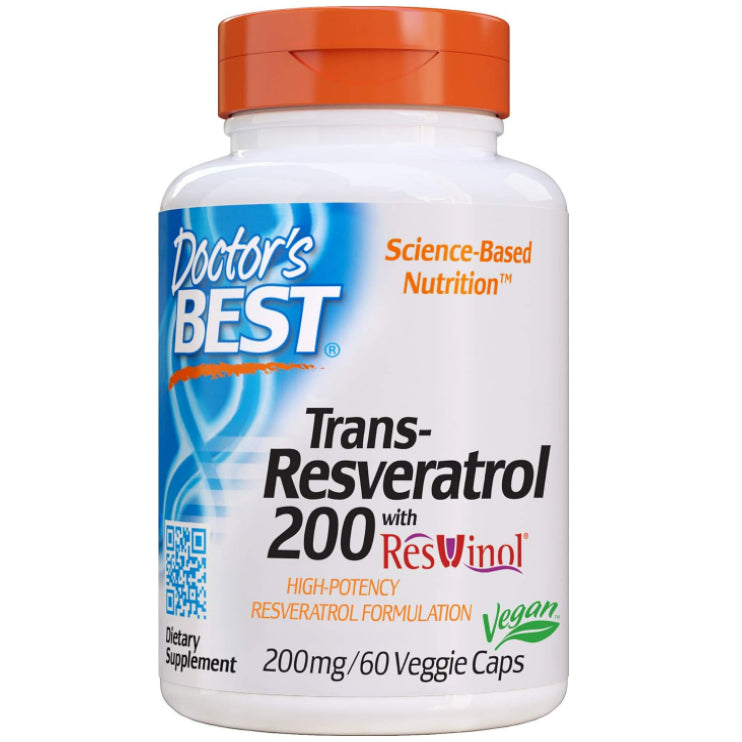 LowCost| Doctor's Best, Trans-Resveratrol with Resvinol, non-gmo, vegan, Gluten Free, 100mg|200mg