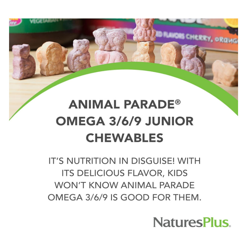 LowCostPh | NaturesPlus, Animal ParadeĀ®, Omega 3/6/9 Junior, Natural Lemon, 90 Chewable Softgels