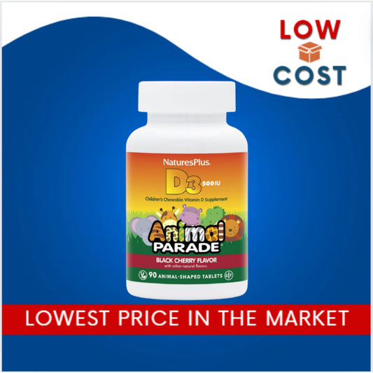 LowCost PH| NaturesPlus, Animal Parade, Vitamin D3, Black Cherry, 500 IU, 90 Animal-Shaped Tablets