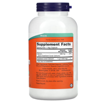 LowCostPh | NOW Foods, Coral Calcium, 1,000 mg, 250 Veg Capsules, Important for Bone Health