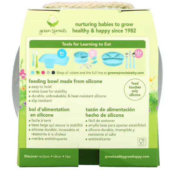 LowCostPH | Green Sprouts, Feeding Bowl, 6+ Months, Gray, 1 Bowl