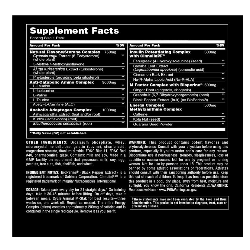 USAOnhand| Animal, PAK, TEST, STAK, & PUMP, FLEX Hard Gainer's Training Pack