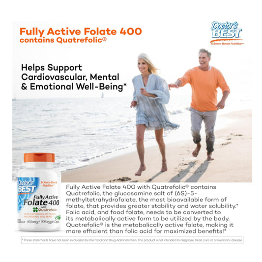 LowCostPH| Doctor's Best Fully Active Folate with Quatrefolic NonGMO Vegan Gluten Free 400 mcg