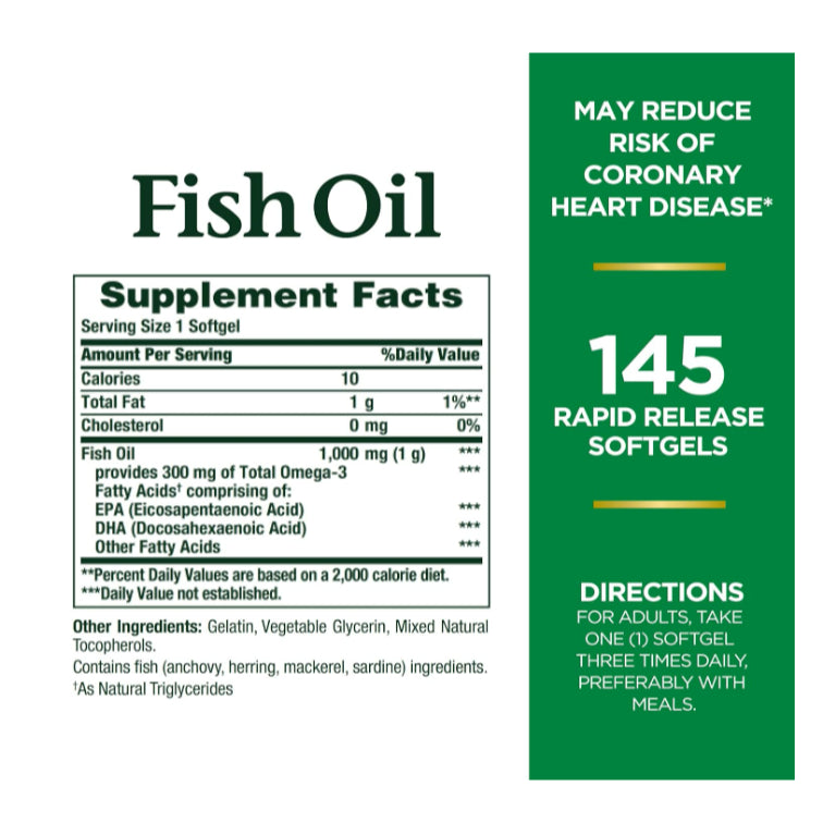LowCostPH | Nature's Bounty Fish Oil, 1,000 mg, Support Reduce Risk of Coronary Heart Disease*
