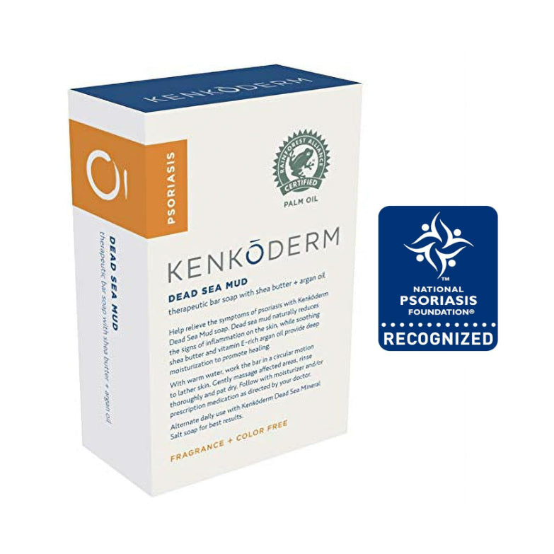 LowCostPH| Kenkoderm Psoriasis Dead Sea Mud Soap with Argan Oil & Shea Butter, 4.25 oz, 1 Bar