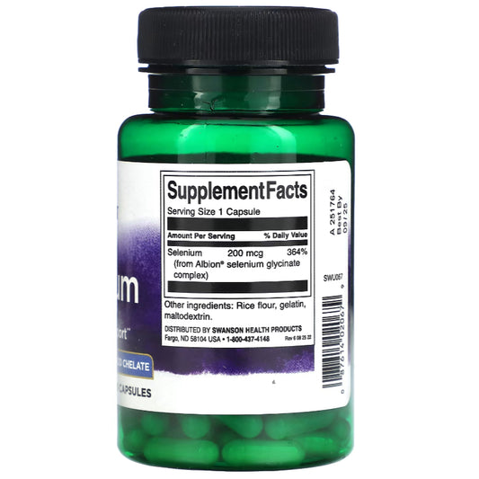 LowCostPh | Swanson, Albion Selenium Complex, 200 mcg , 90 Capsules