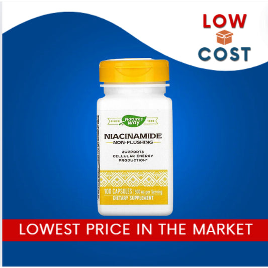 LowCost PH| Nature's Way, Niacinamide, Non-Flushing, 500 mg, 100 Capsules