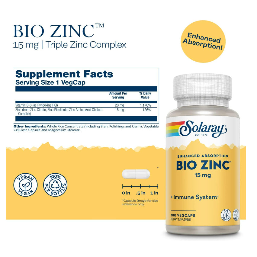 LowCostPh | Solaray, Optizinc, 30 mg, Zinc Copper with Kelp & Pumpkin Seed, Bio, Citrate, Copper,