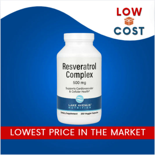 LowCost PH| Lake Avenue Nutrition, Resveratrol Complex, 500 mg, 250 Veggie Capsules