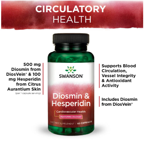 SwansonPh | Swanson, Diosmin & Hesperidin, 60 Capsules, Supports Cardiovascular & Blood Health,