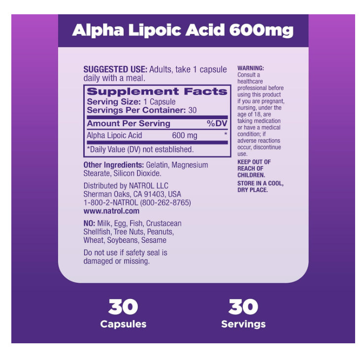 LowCostPh | Na Trol, Alpha Lipoic Acid, Time Release, 600 mg, 300mg , Tablets & Capsules