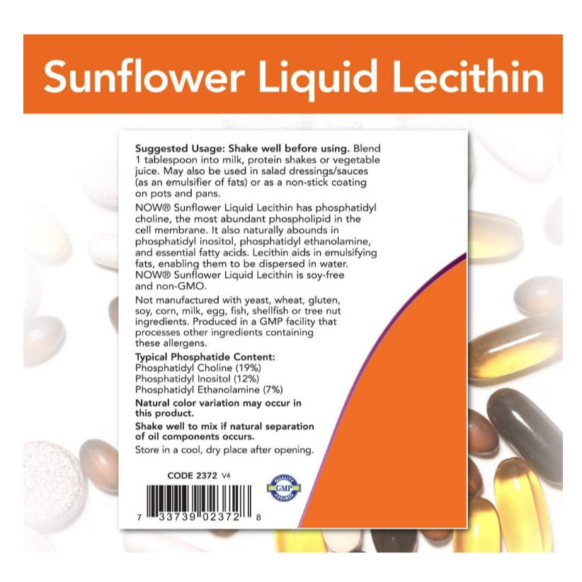 LowCostPH| NOW Foods, Sunflower Lecithin, 1,200 mg, & Liquid Lecithin Phosphatidyl Choline