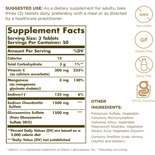 LowCostPh | Solgar, Extra Strength Glucosamine Chondroitin Complex, 150 Tablets