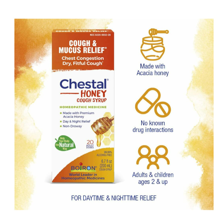 Lowcostph | Boiron, Chestal Adult, Honey, Cough & Chest Congestion, 6.7 fl oz for  2+ Kids & Adult