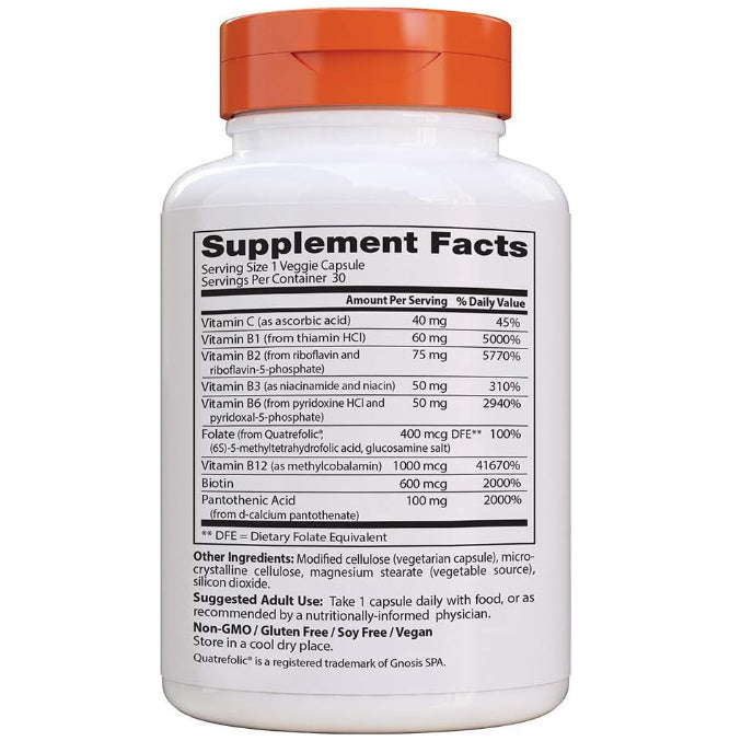 LowCostPH | Doctor's Best Fully Active B Complex, Non-GMO, Gluten| B12 |BioActive Complete B Complex